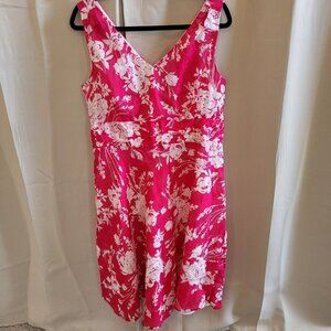 RObbie Bee Dress Size 14 Pink Floral 100% Cotton Cottagecore Boho Barbie‎ 16273
